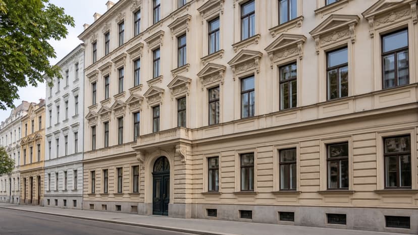 Klassisches Wiener Zinshaus mit heller Gründerzeitfassade