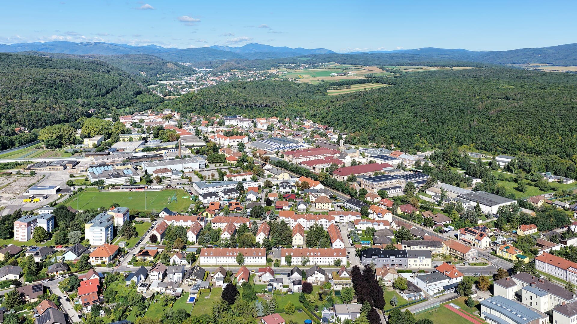 Ortsansicht von Hirtenberg, Niederösterreich