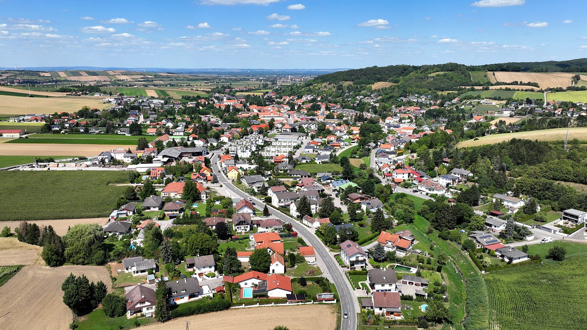 Ortsansicht von Sieghartskirchen, Niederösterreich